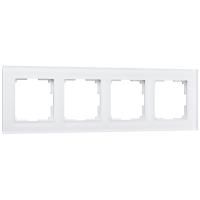 W0041105/ Рамка на 4 поста Favorit (белый матовый,стекло)