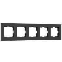 W0052908/ Рамка на 5 постов Slab (черный софт)