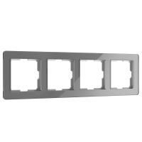 W0042704/ Рамка на 4 поста Acrylic (графит)