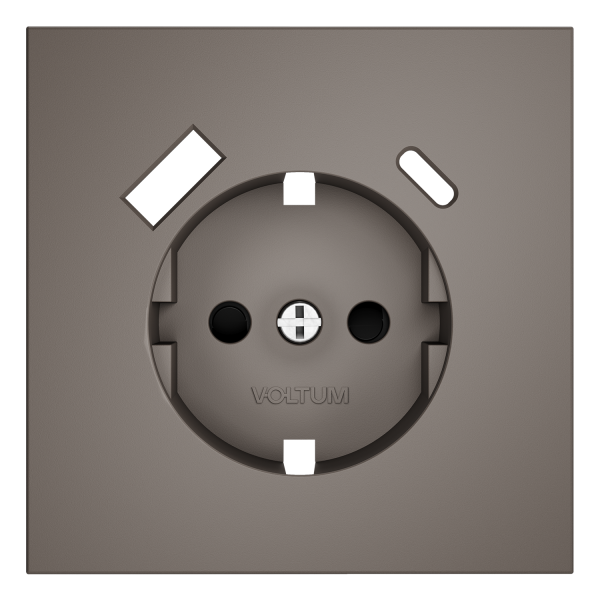 Накладка для розетки с заземлением и защитными шторками, с USB A+C, S70 (капучино)