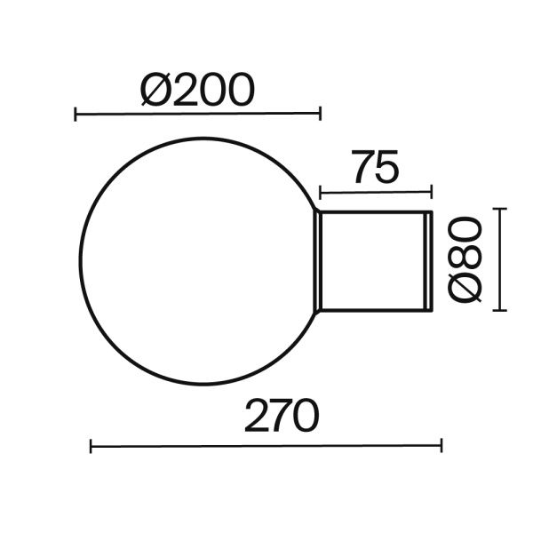 Настенный светильник (бра) Смелый / Bold E27х1 60Вт IP 54 O598WL-01B1