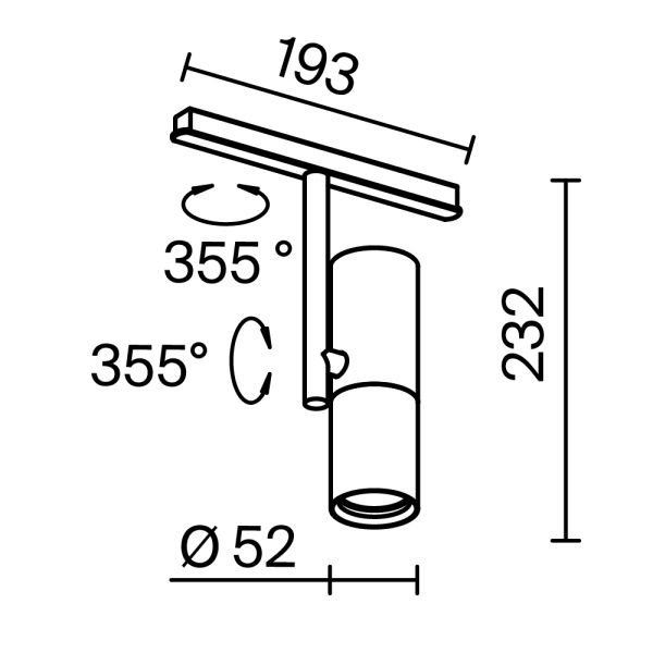 Трековый светильник Technical TR005-4-12W-DS-B