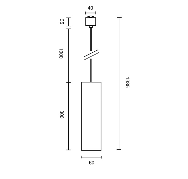 Трековый подвесной светильник Technical TR025-1-GU10-B