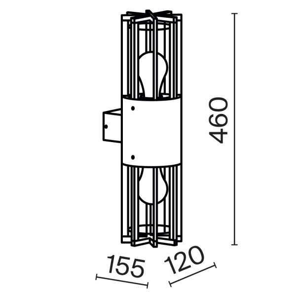 Уличный настенный светильник Outdoor O453WL-02GF