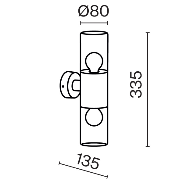 Уличный настенный светильник Outdoor O432WL-02GF