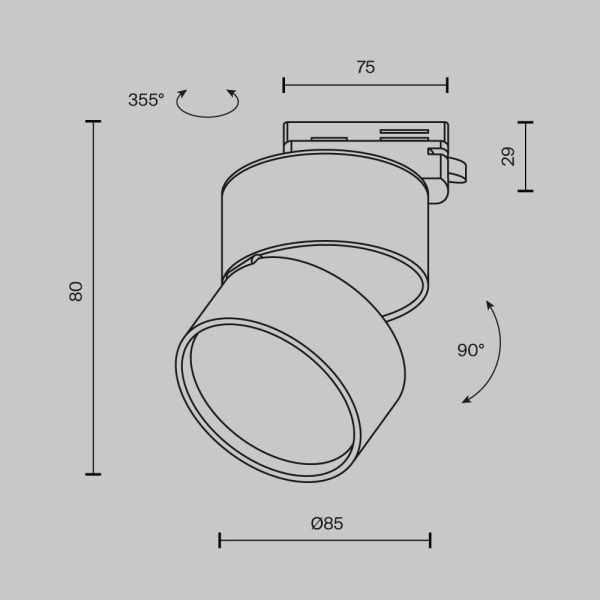 Трековый светильник Technical TR007-1-12W3K-W-1