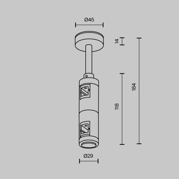 Комплектующие для систем освещения с токоведущими элементами Technical TRA156C-D1-PT