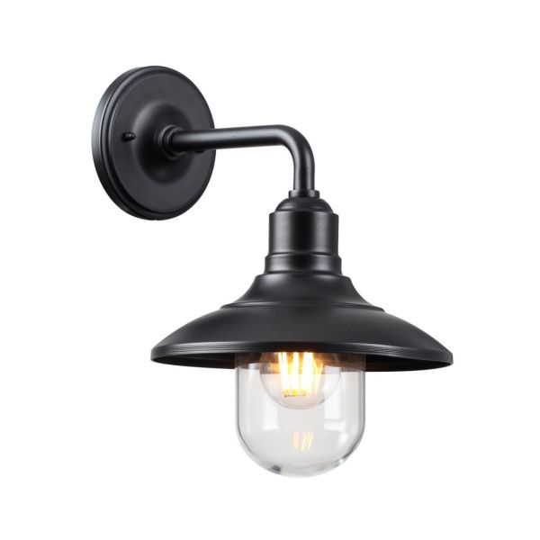 4965/1W NATURE ODL22 713 черный/стекло Ландшафтный настен.светильник E27 1*60W IP44 CAMPA