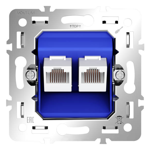 Механизм розетки компьютерной двойной RJ45+RJ45 кат.6, S70