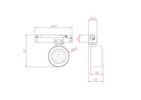Трековый светильник Technical TR023-1-12B4K