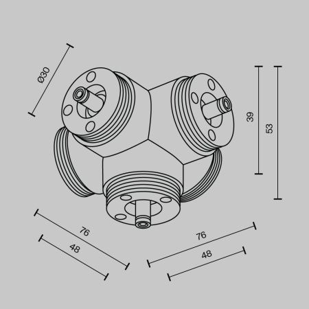 Комплектующие для систем освещения с токоведущими элементами Technical CA020L5C-B
