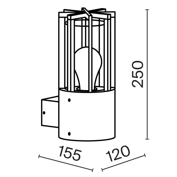 Уличный настенный светильник Outdoor O453WL-01GF